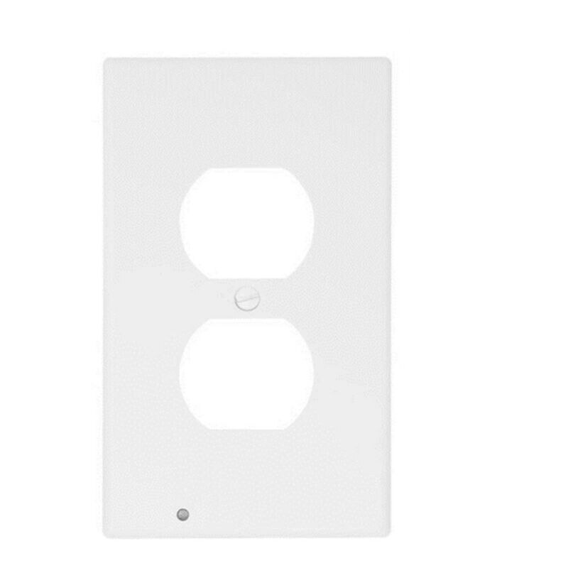 Placa de pared de salida con luces LED nocturnas, placa de pared dúplex, cubierta de luz Led nocturna, Sensor de luz ambiental para pasillo y dormitorio: 1PCS Round