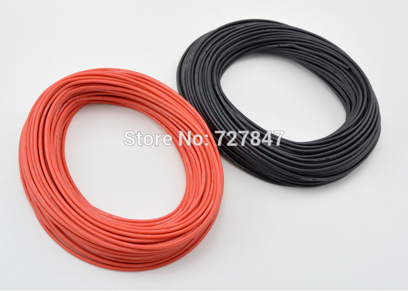 1 meter Rot + 1 meter Schwarz Silicon Draht 12AWG 14AWG 16AWG 18AWG 20AWG 22AWG 24AWG Heatproof Silikon Silica gel Draht Kabel