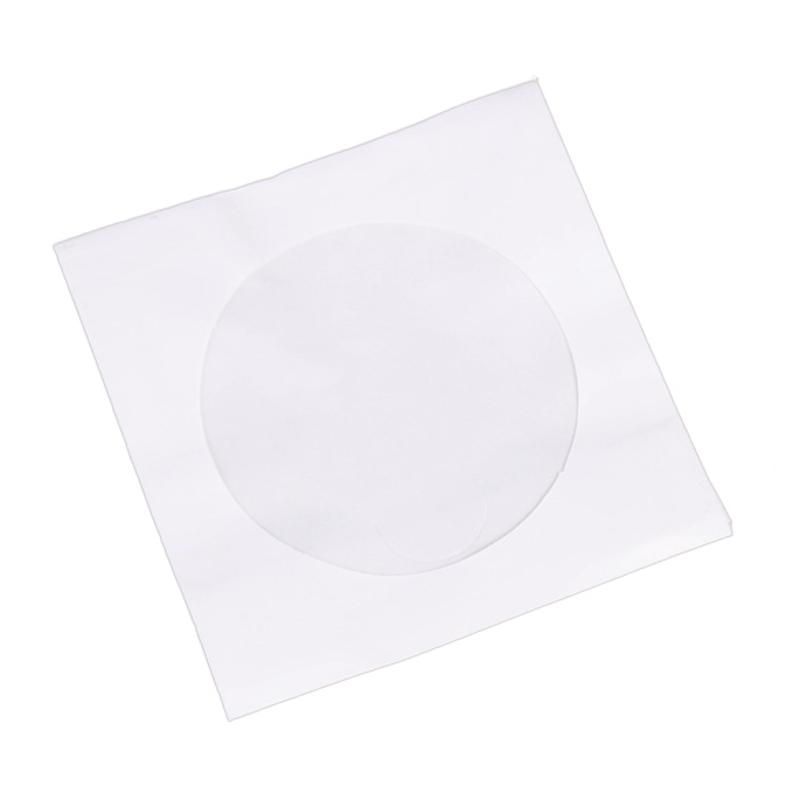 mini 95 stk beskyttende hvitt papir cd dvd disk oppbevaringspose konvolutter klaff støvtett anti moden cd dvd beskytte bag 8.5cm x 8.5cm