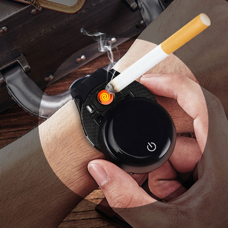 Mode Smart Horloge Polsbandje Berekenen Stappen Oplaadbare sigarettenaansteker Oproep Herinnering USB Bluetooth Klok Mannen Horloge Lichter
