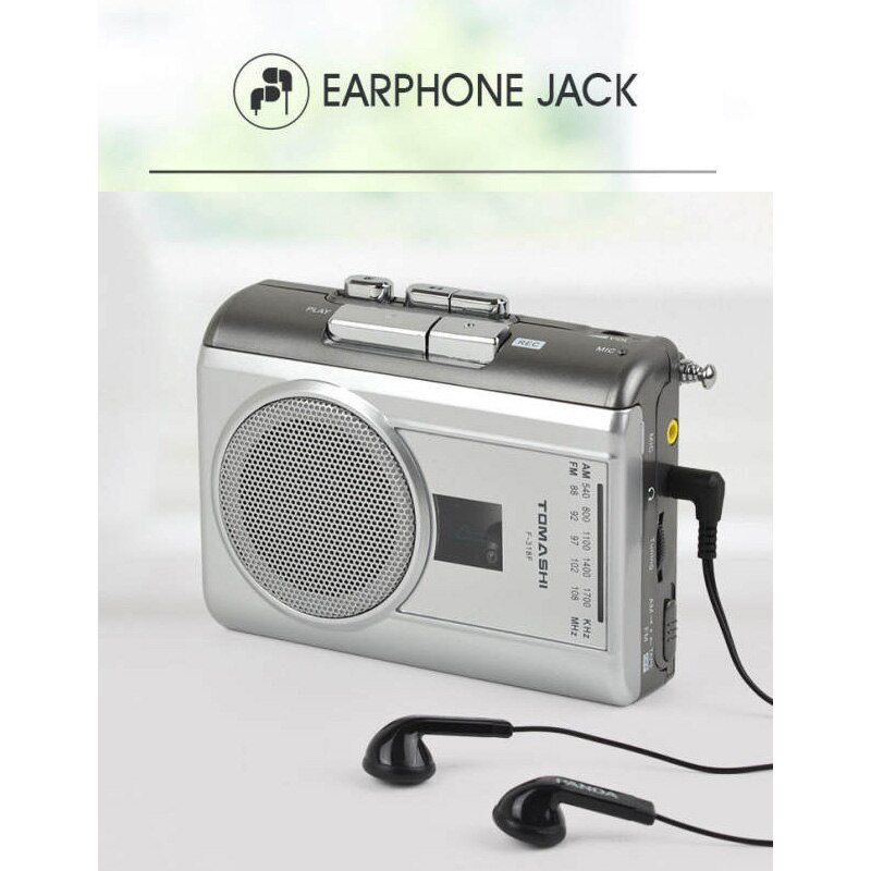 Walkman – lecteur Cassette avec haut-parleur intégré, Microphone, prise casque, pour écouter de la musique, apprendre la langue
