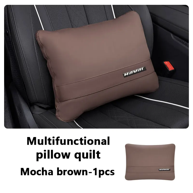 Manta multifuncional para coche, colcha, almohada, cojín de cintura, accesorios de decoración Interior, colcha de aire acondicionado para coche Haval: Marrón
