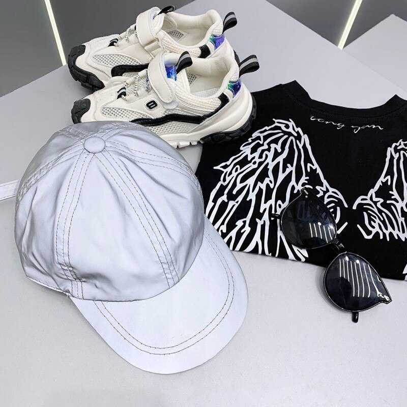 unisex reflective adjustable boys baseball caps streetwear hip hop homme fishing hat