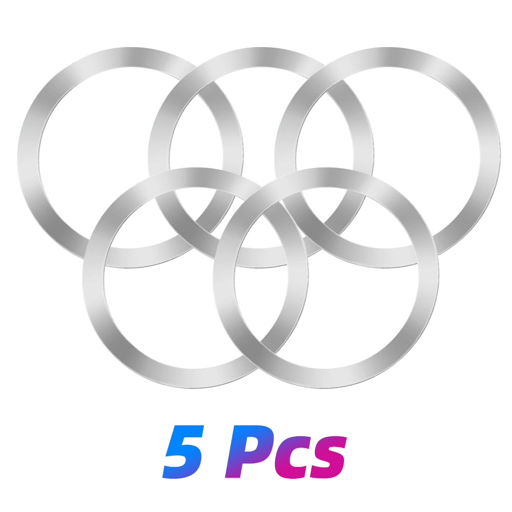 1pc/5pcs For Magsafe Wireless Charger Sticker For iphone 13 Pro Max 12 Mini Mobile Phone Metal Iron Magnetic Charging Ring Sheet: white