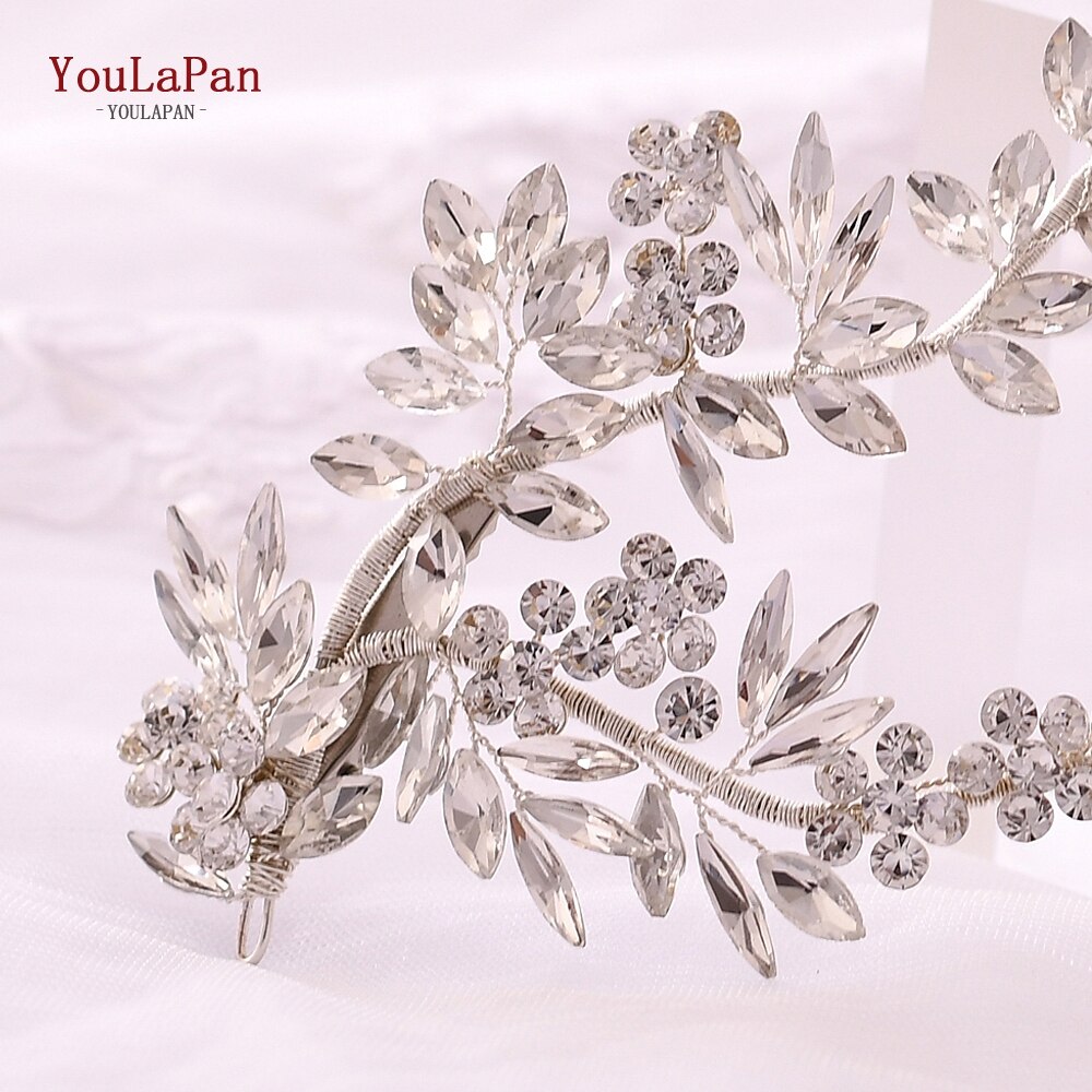 Youlapan HP271 Bruiloft Baret Bruiloft Haaraccessoires Bridal Haarspelden Luxe Zilveren Haarband Bruiloft Haar Clips Voor Vrouwen