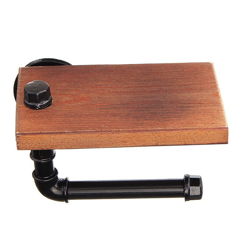 Bad Regale Industrie Retro Eisen Wc Papier Halter Bad Hotel Rolle Papier Tissue Hängen Rack Holz Regal Halter