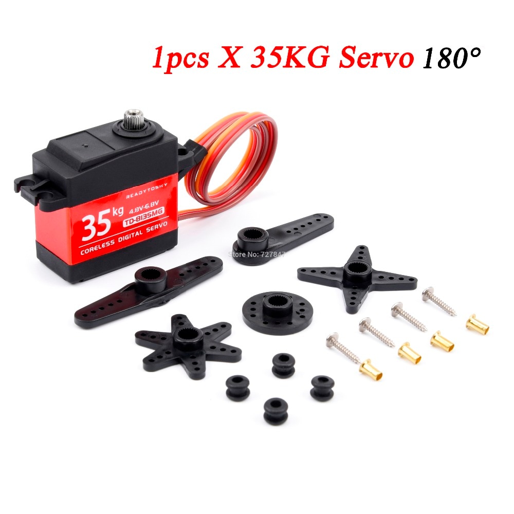 Waterproof 35kg Coreless Servo 180 / 270 Degree Large Torque Digital Aluminium Metal Gears 25T Arm For RC Car: 1x 180 35KG Servo