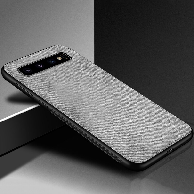 Funda de tela magnética de lujo para Samsung Galaxy S8 S9 S10 Plus Note 8 Note 9 fundas de silicona suave con textura de tela ultrafina: For Samsung S8 / Grey