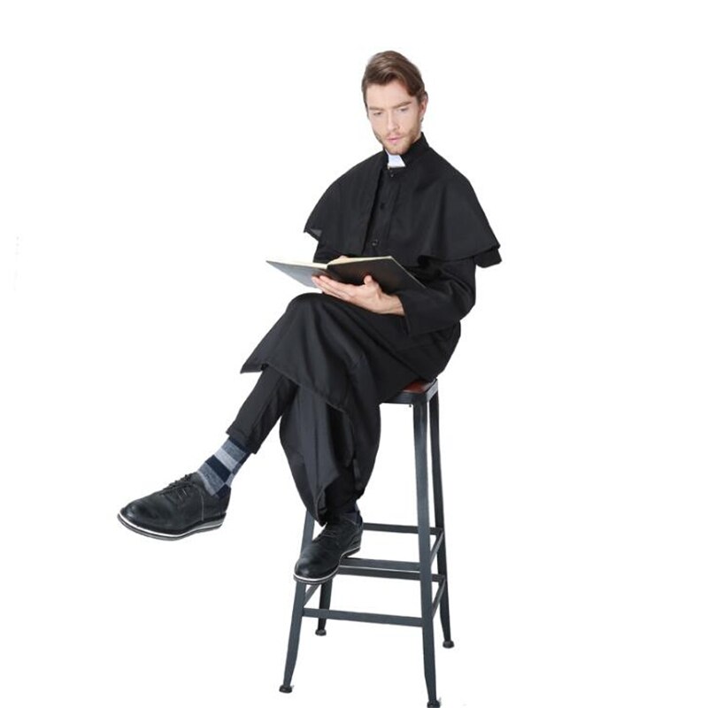 Disfraces de Cosplay para adultos, Carnaval, sacerdote, monja, túnicas largas, religiosas, piosas, católicas, prendas de Iglesia, sacerdote