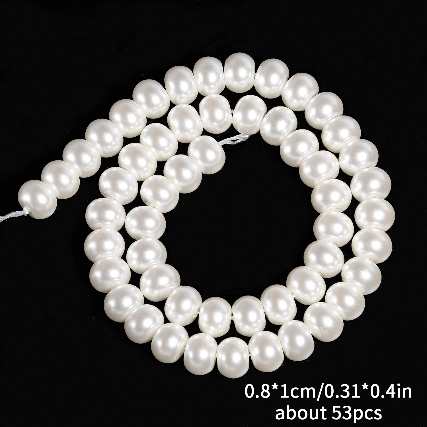 Perlas de imitación blancas redondas planas, cuentas sueltas de vidrio para joyería, costura, accesorios para pulseras y pendientes hechos a mano DIY