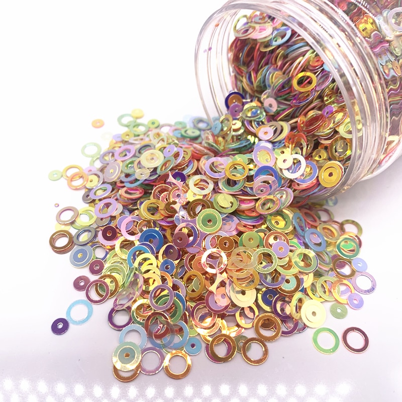 Paillettes multicolores 4-6mm, 15g environ 1200 pièces/paquet, mélange multiple, paillettes colorées, plates, rondes, amples, couture artisanat de mariage, accessoires de vêtement pour femmes