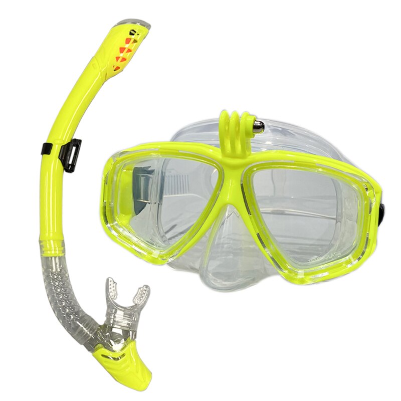 Professionelle Unterwasser-Tauchmaske, Tauchbrille eignen sich für GoPro kleine Sportkamera, alle-trocken-Tauchbrillen: Licht Gelb