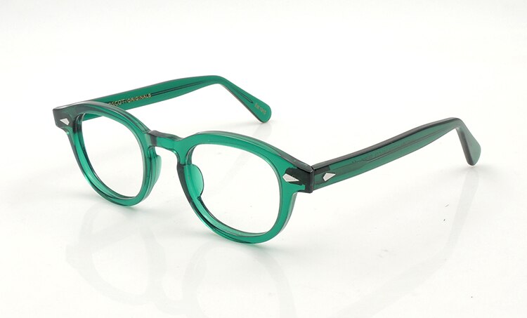 Gafas ovaladas de acetato vintage para hombres, montura de gafas de óptica con gradiente para Miopía: green