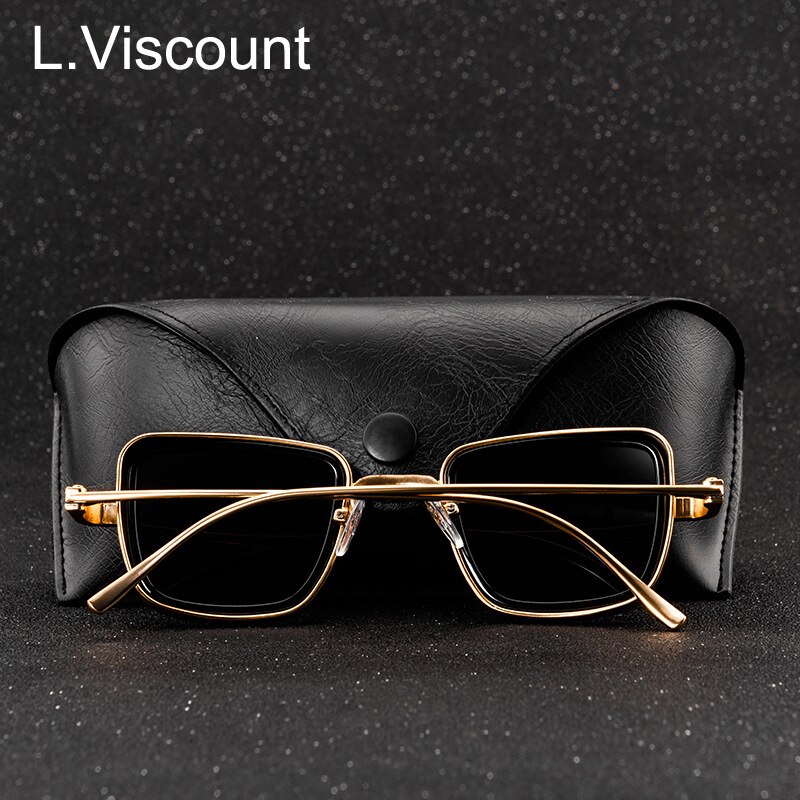 Lunettes de soleil polarisées carrées en métal pour hommes et femmes, monture classique, pour la conduite,  uv400 paires