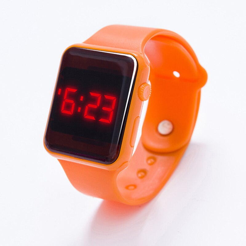 Sporthorloge diverse kleuren optioneel digitaal display led elektronisch horloge rubberen band vrijetijdsgedeelte