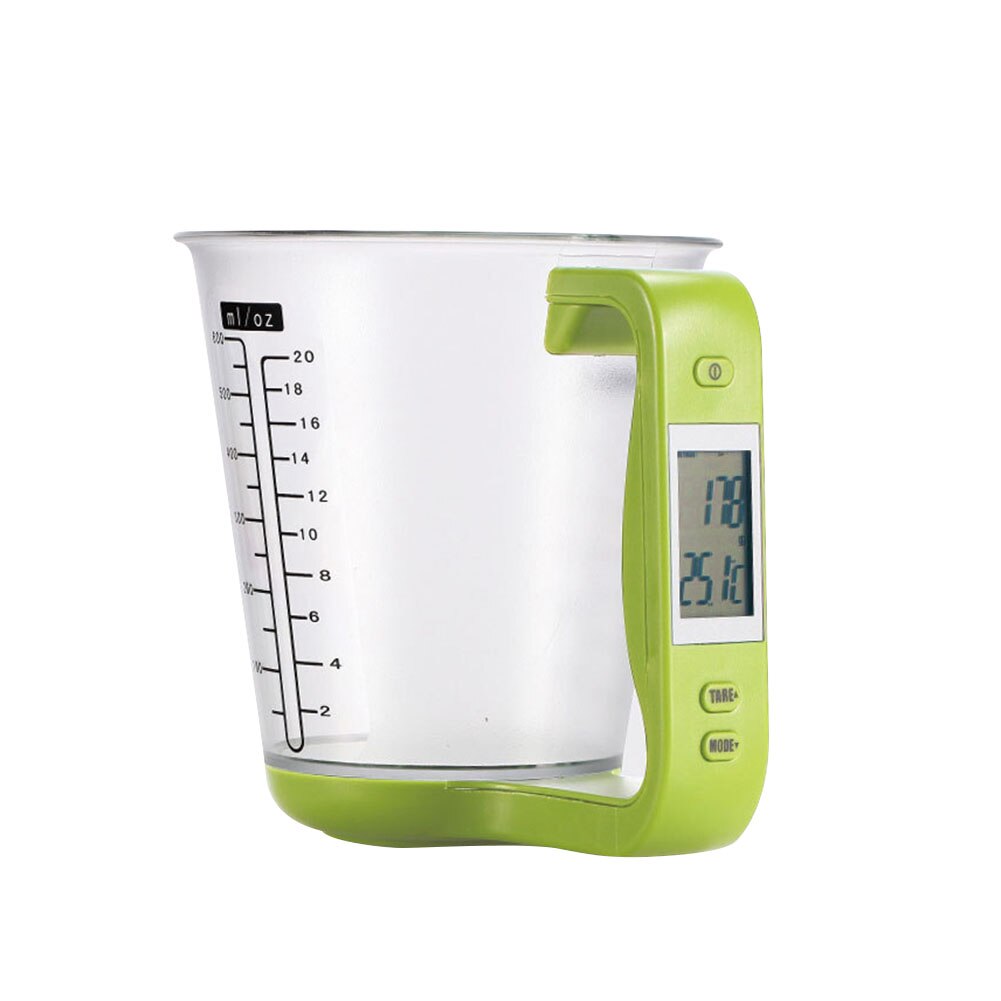 Practical Measuring Cup Kitchen Scale LCD Digital Beaker Electronic Beaker Temperature Measurement Cups Kitchen Tools 0℃-40℃: Green