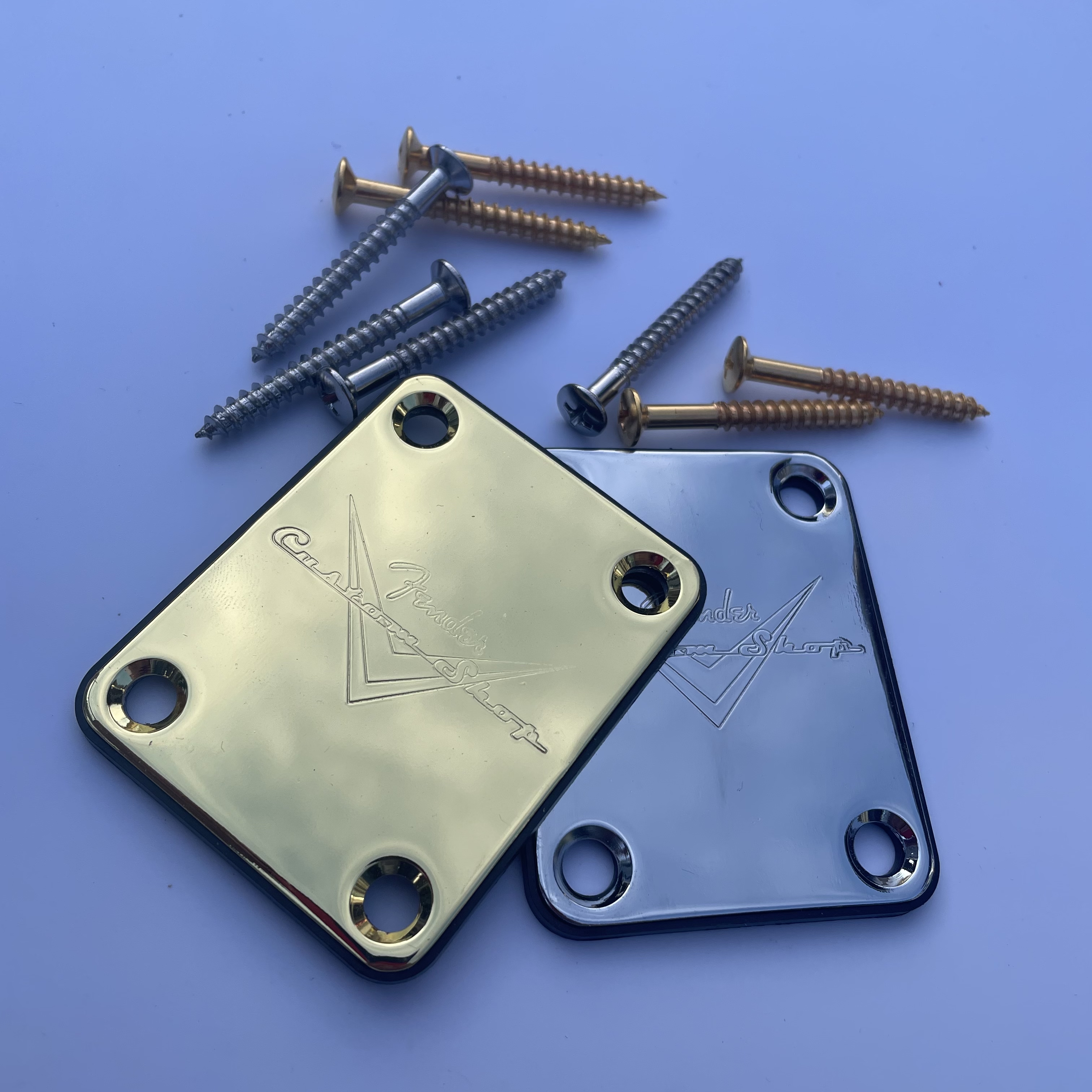 For fender custom shop skruer halstilkoblingsplate gull og krom elektrisk gitar hardware: Gul