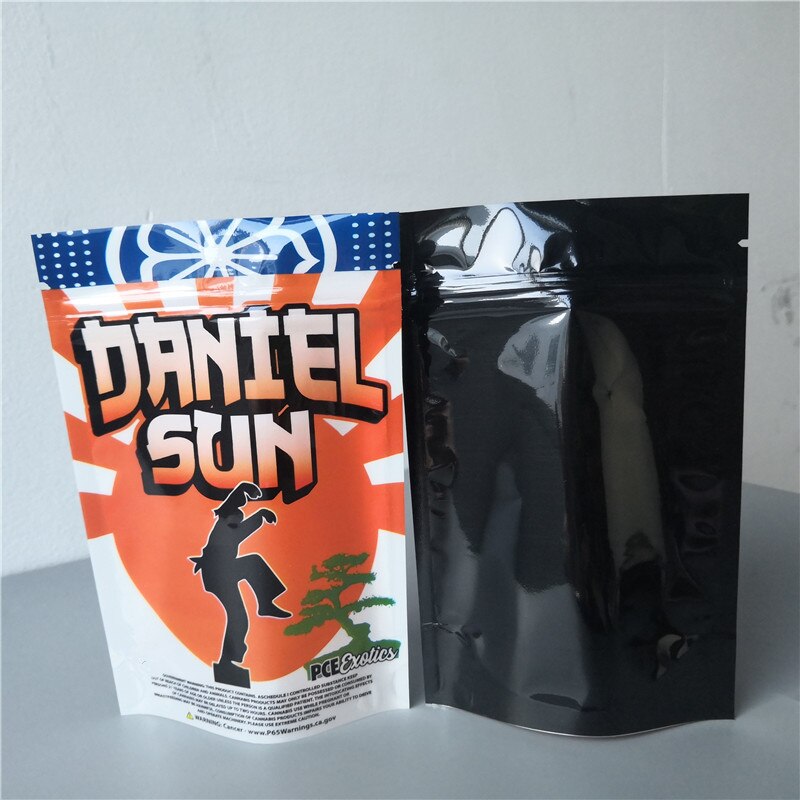 50 unids/lote olor prueba Mylar Ziplock bolsa de bolsas grueso 3,5g bolsas Runtz bolsas: Daniel Sun