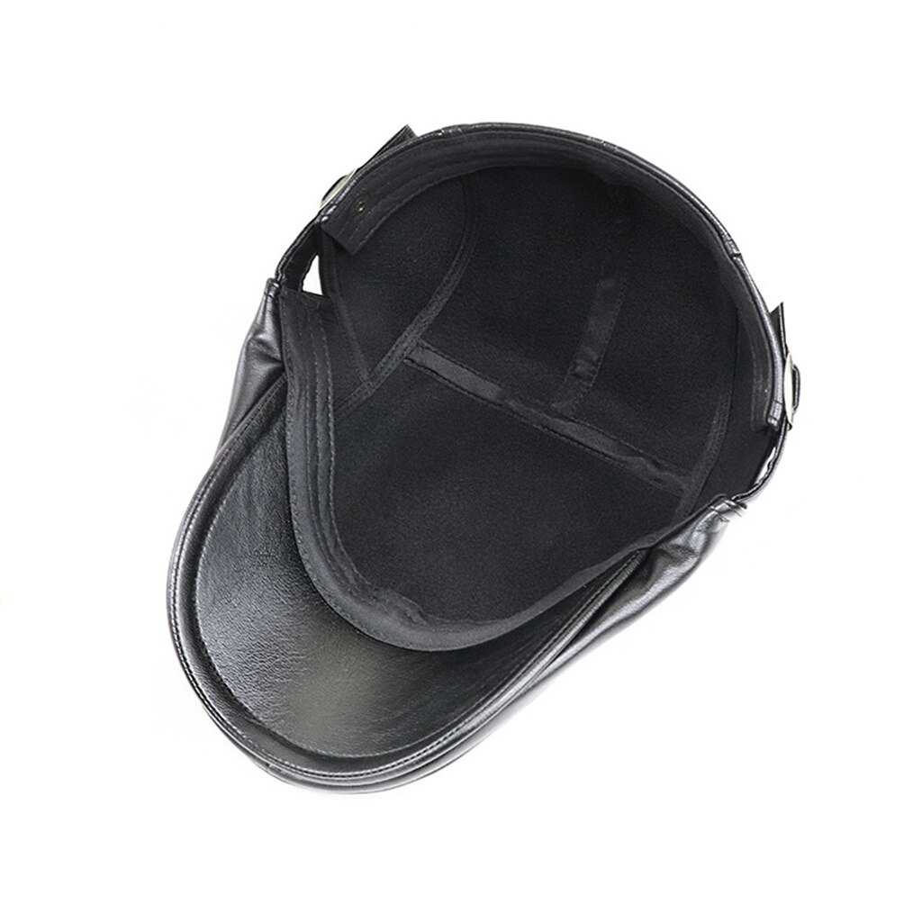 JAMONT Top Level Leather Newsboy Cap for Men Autumn Winter Warm Beret Hat Gorras Planas Cabbie Hats Vintage Male Boinas Flat Cap