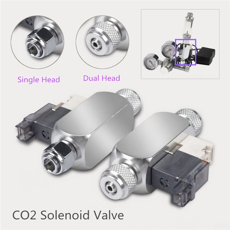 Electroválvula de doble cabezal para acuario CO2 magnética, regulador de baja temperatura, cilindro, alivio de presión, suministros de equipos CO2