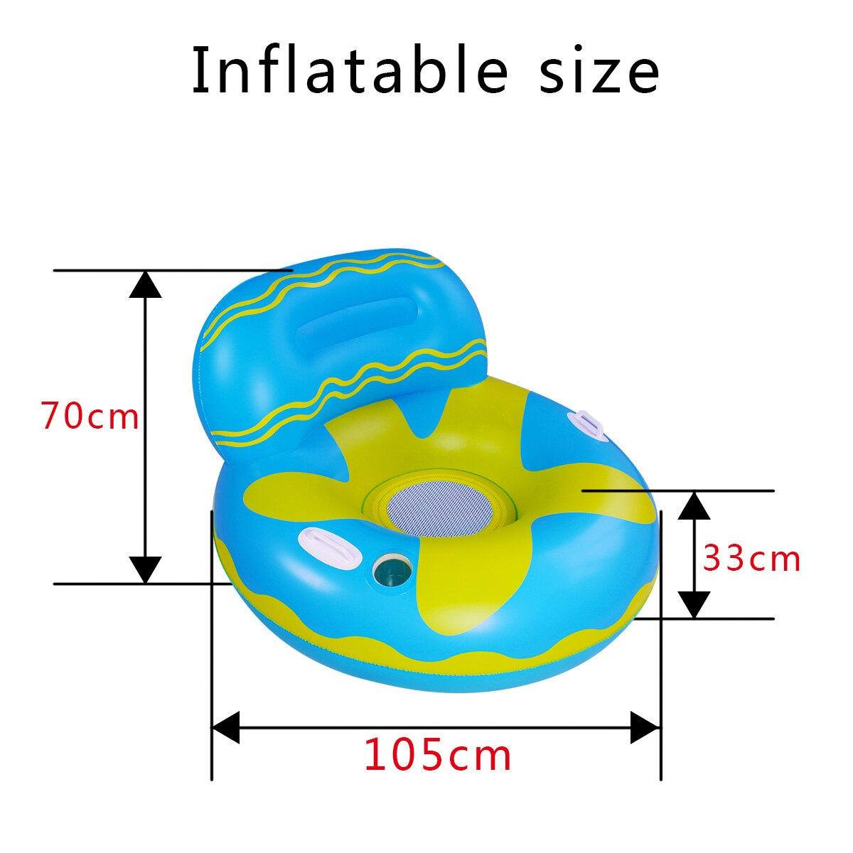 Durable Swimming Pool Floating Sofa Inflatable Pool Float With Handles Cup Slot For Adult Sea Star Net Circle Leak-Proof