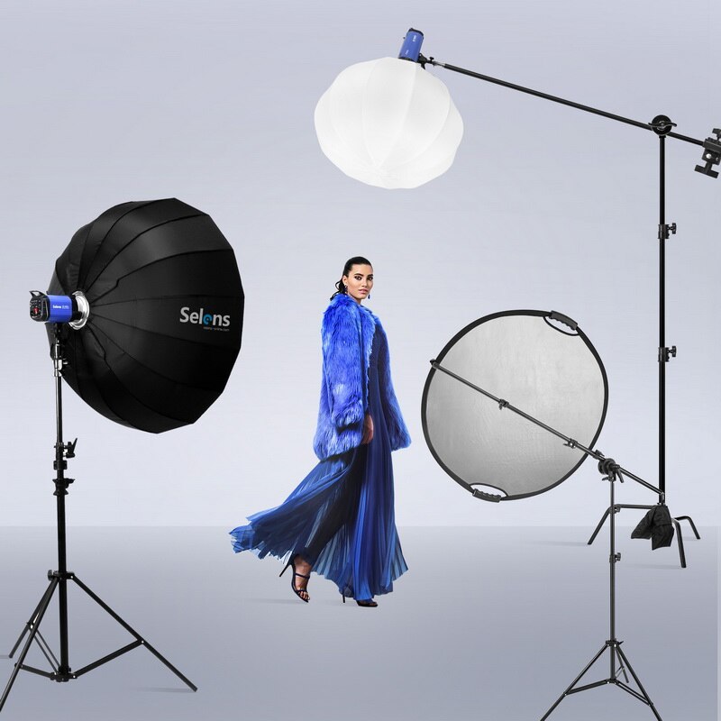 Photo Studio Lighting Reflector Arm Stand Reflector Stand Holder Boom Arm Reflector Disc Arm Support and 2m Light Stand