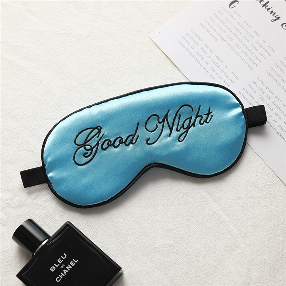 Sleep Mask Sleeping Silk Eye Cover Dream Night Mask Sort Bandage For Girl Boy Eyepatch Smooth Health Relax Blindfold Nap: Blue sky