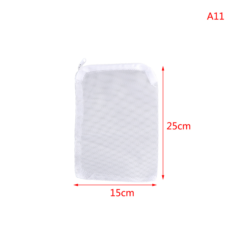 1pc Aquarium Filter beutel wieder verwendbare Fein Filter Medien beutel mit Reiß verschluss für frische Salzwasser Panzer Harze Filter Aktivkohle: Weiß