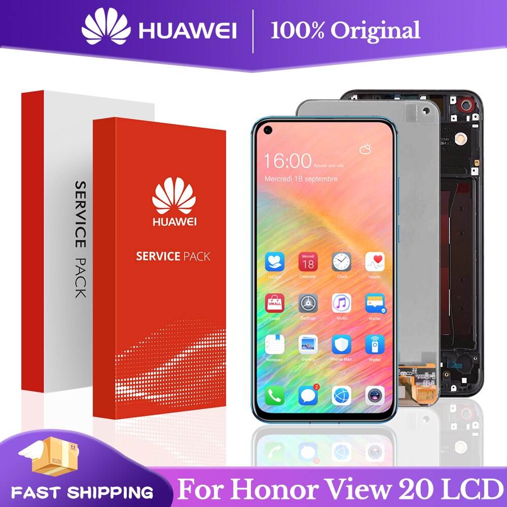 6.4&#39;&#39; Original For Huawei Honor View20 View 20 LCD Touch Screen Digitizer with frame Assembly for Honor V20 LCD Screen Replace