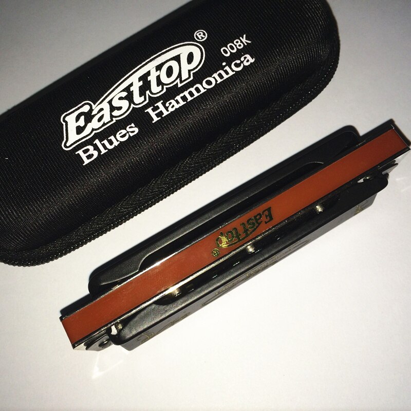 Easttop Harmonica Diatonic 10 Holes Blues Harp 2 Color 12 Keys/Low F Mouth Ogan woodwind Musical Instrument T008K Melodica gaita