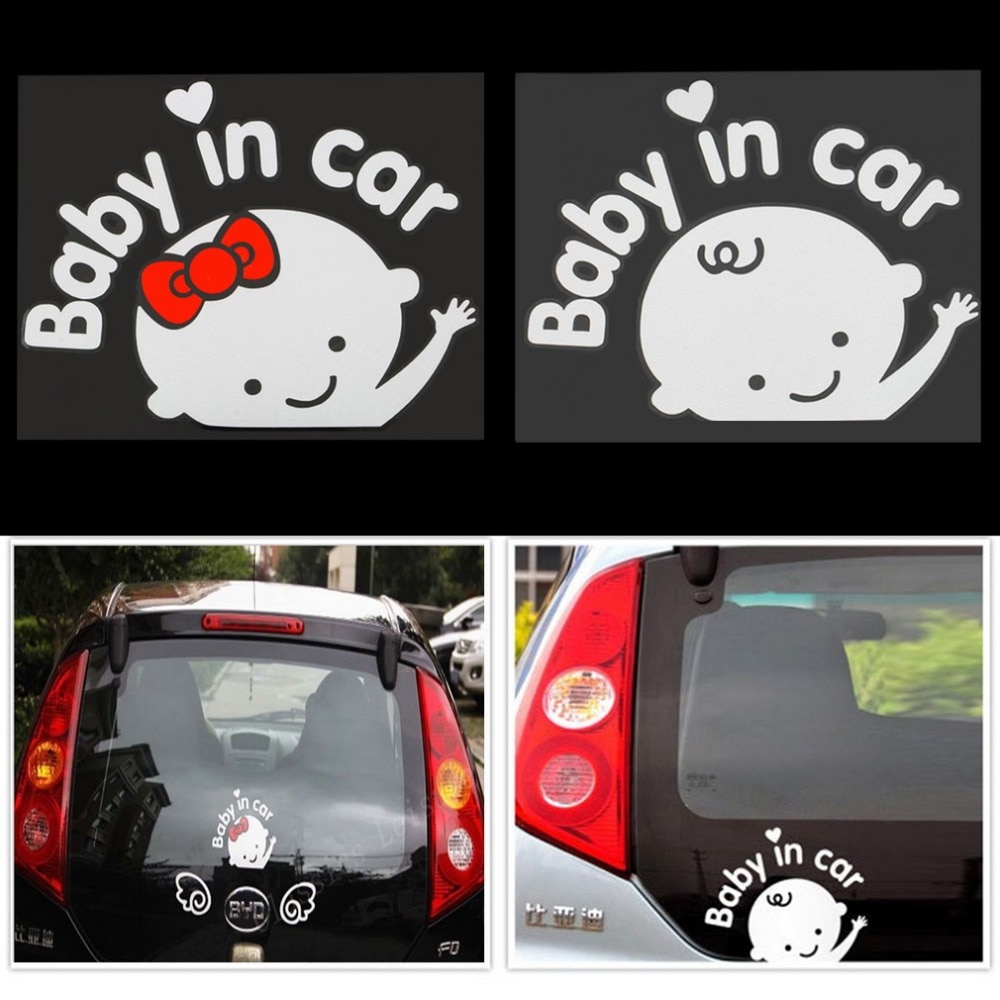 Cartoon Auto Stickers, Reflecterende Vinyl Styling Baby In Auto Warming Auto Sticker, Baby aan Boord