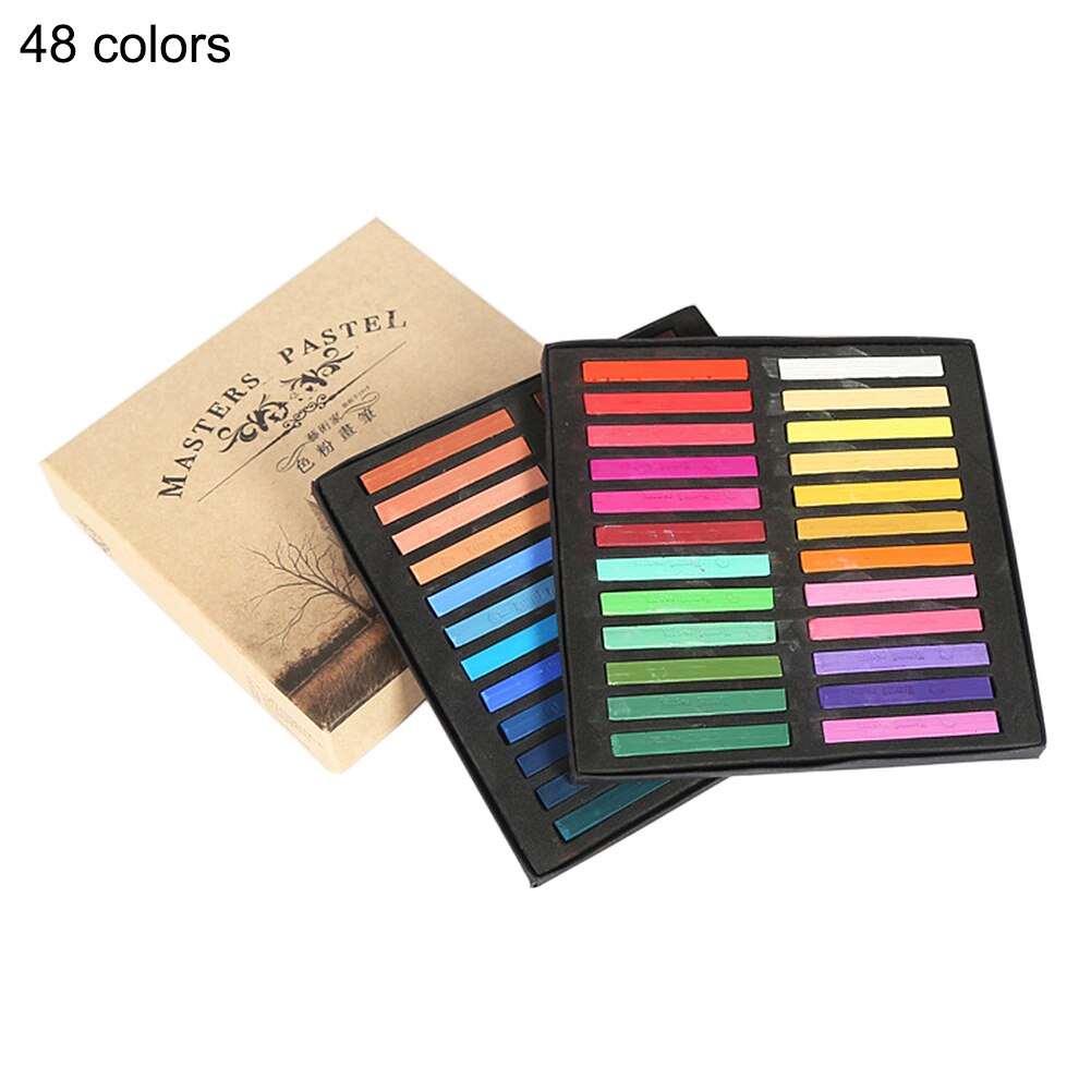 Crayones de colores Pastel suave 12/24/36/48 colores/Set de dibujo de arte tiza Color pincel de cera artículos de papelería para estudiantes: 48 color