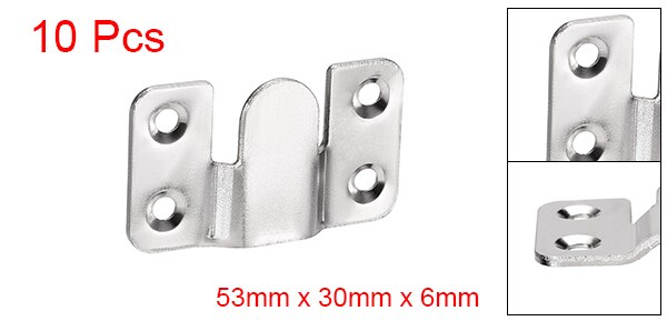 uxcell Uxcell 10Pcs Flush Mount Bracket, Zinc Plated Wall Mount Clip Hook for Picture Frame Hanger: 53x30mm 10Pcs