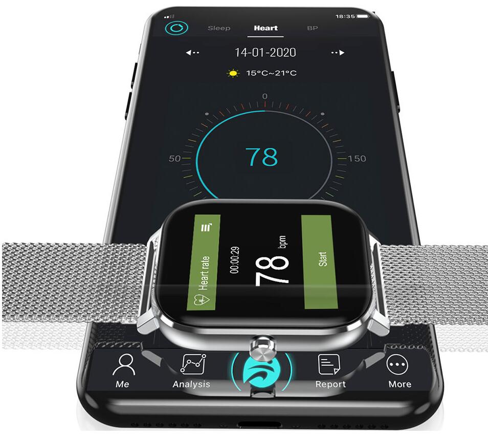 Nr. .1 dt35 smartwatch ecg hartslag bloeddruk 1.54 inch bluetooth call  ip67 waterdichte sport smartwatch