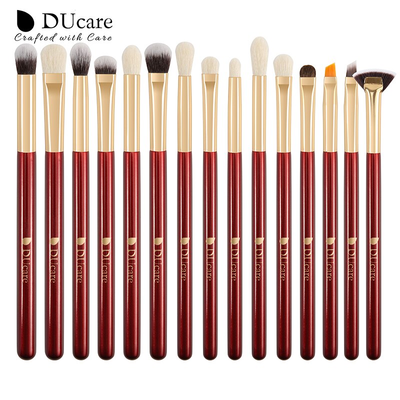 Ducare make-up børster sæt børste makeup børste 15 stk eyeliner øjenbryn shader øjenskygge blending børster naturligt-syntetisk hår