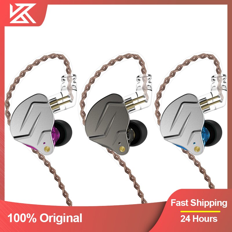 Kz zsn pro 1ba+1dd hybrid-technologie hifi-metall-in-ear-kopfhörer mit bass-ohrhörer, sport-headset mit geräuschunterdrückung  zs10 pro zst  as10