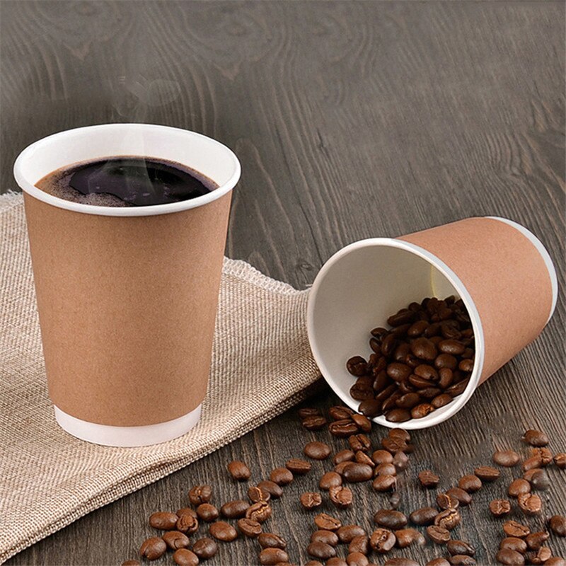 50 Stuks 280 Ml Wegwerp Papier Cup Home Office Drinken Houder Anti-Brandwonden Koffie Water Cups