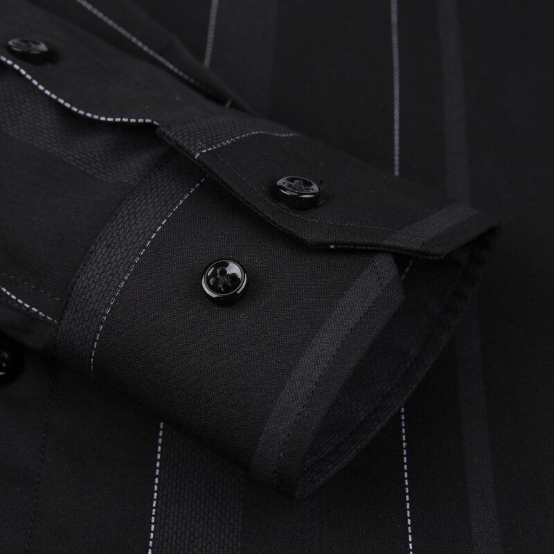 Camisas de vestir a rayas para hombre, camisa con botón debajo del cuello a la , de manga larga, estándar, cómoda, Premium