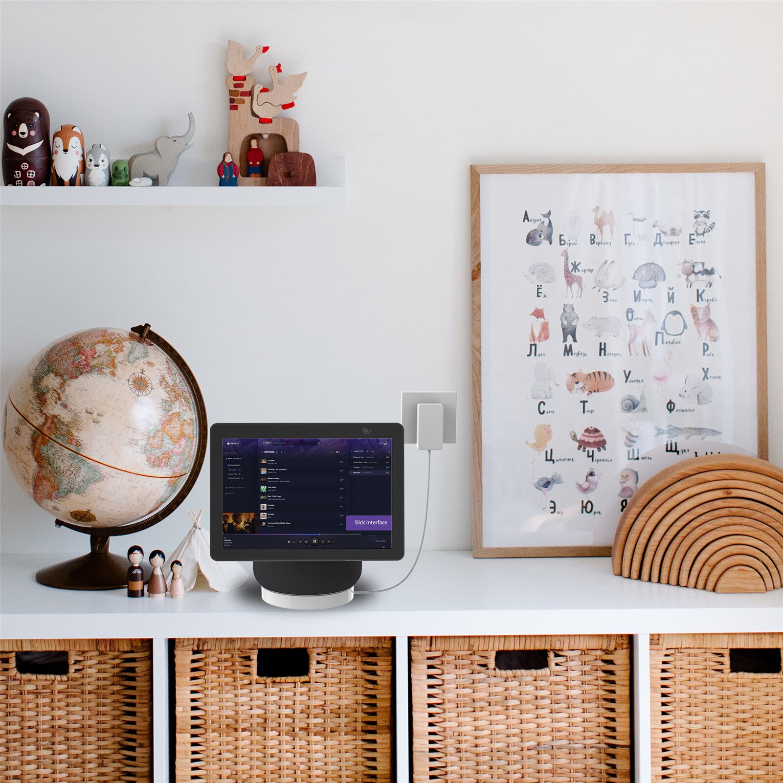 For Echo Show Speaker Desktop Stand Multifunction Power Cord Storage Speaker Desktop Stand For Echo Show 10th Gen