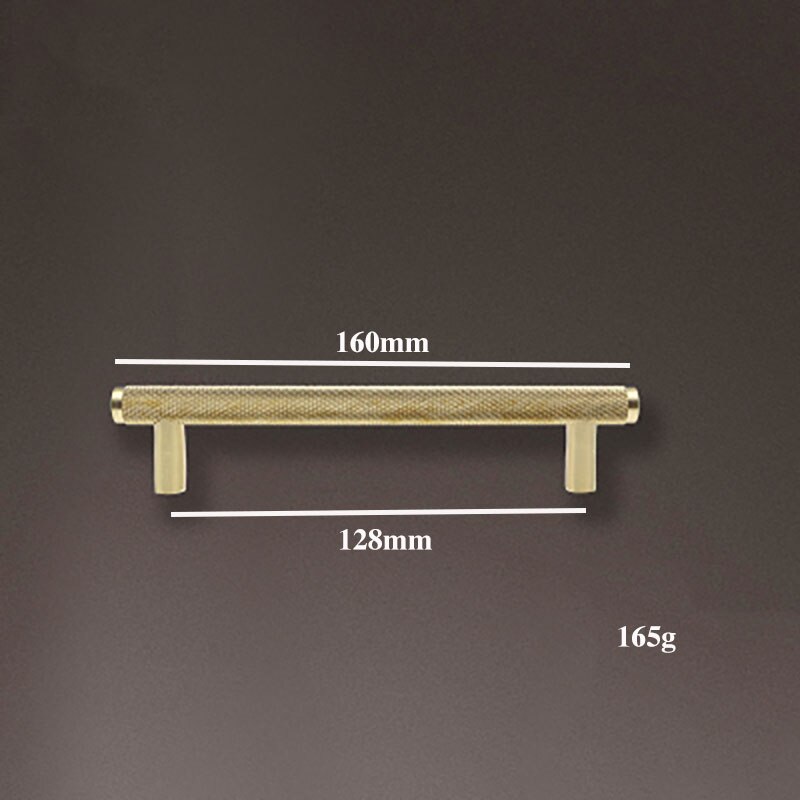 Long Brass Knurled/Textured simple kitchen cabinet knobs and handles Drawer Pulls Bedroom Knobs Brass T Bar Cabinet Hardware: length 160mm / 1pc