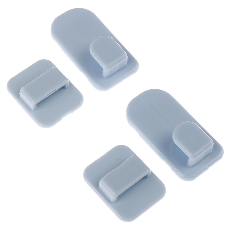 4pcs Practical Wall Storage Holder Strong Plastic Hooks Sticky Hook Set TV Air Conditioner Remote Control Hanger Key: blue