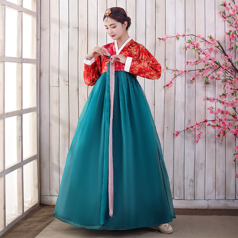 Women Korean Traditional Hanbok Female Anicent Retro Court Wedding Dresses Lady Asian Palace Stage Cosplay Clothing