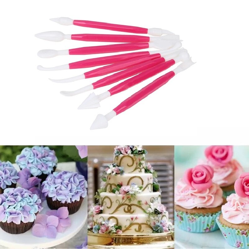 Fondant kage værktøj sæt  of 8 stk/sæt fondant udskæring kniv chokolade kage udskåret blomster udskæring gruppe ælte plastpind