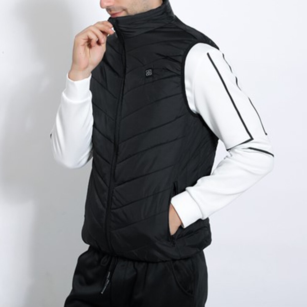 Chaleco calefactable de algodón con calefacción inteligente para hombre y mujer, chaleco calefactor eléctrico infrarrojo con USB, chaquetas cálidas de invierno térmico para exteriores, 9 áreas