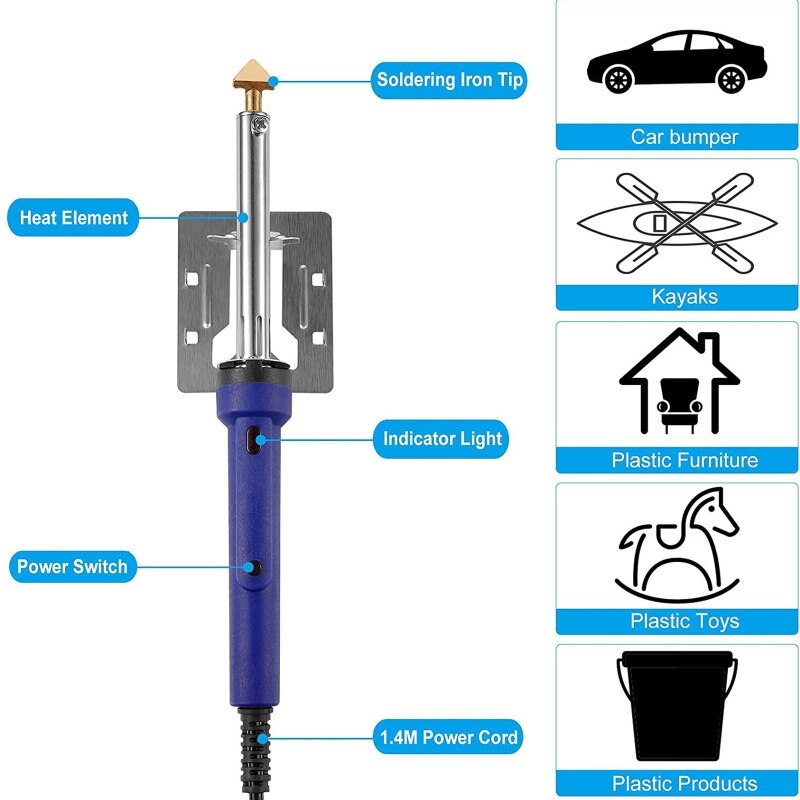 Plastic Welding Kit Help Repair Broken Plastic Parts Adjustable Temperature