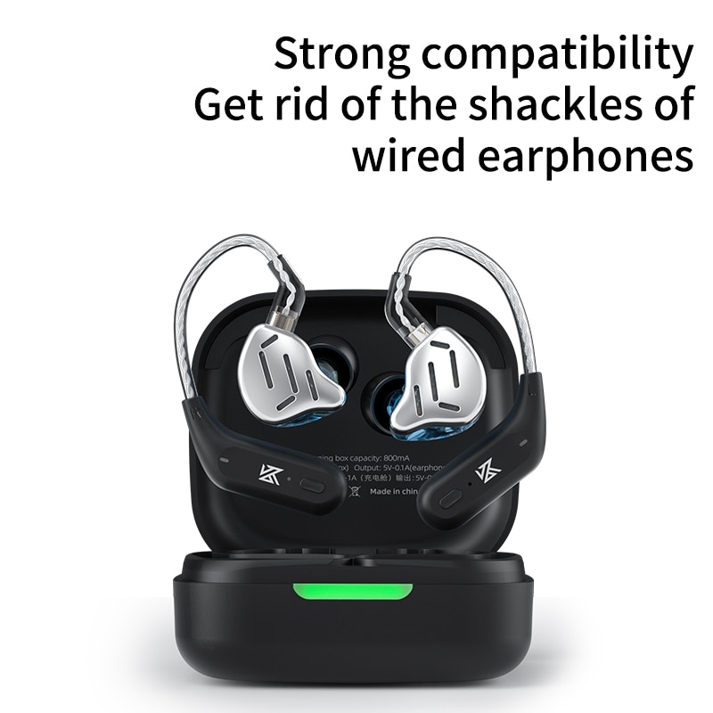 KZ AZ09 HD Bluetooth 5.2 Wireless Upgrade Cable Earphones Headset Ear Hook With Charging Case For KZ ZAX DQ6 ZSN ZSX CA16 VX MT1