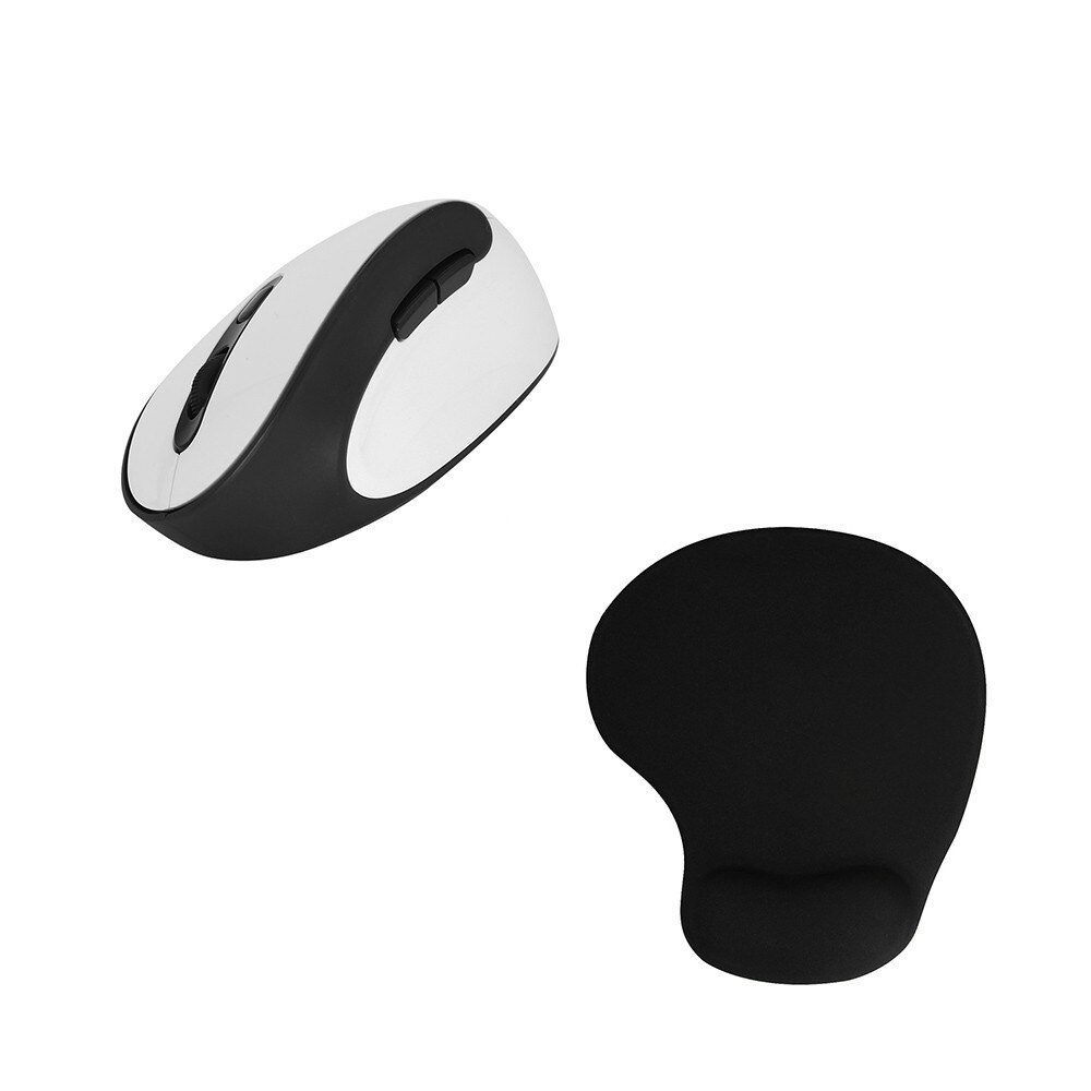 Delux M618SE Wireless Mouse Vertical Ergonomic Mause USB 6D 1600 DPI Computer Gaming Mice With Mause Pad For PC Laptop Desktop: White Mouse with Pad