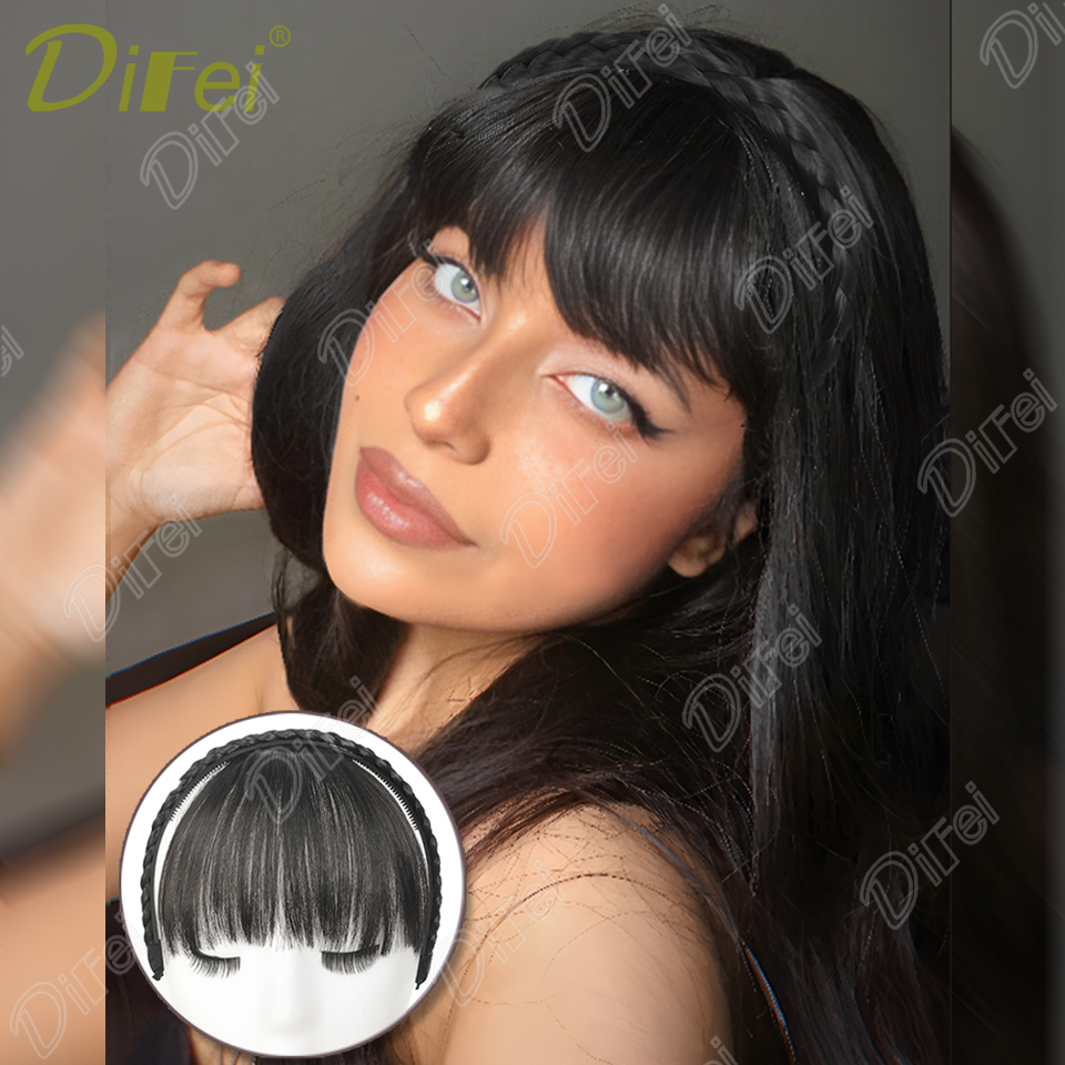 Headband Bangs One Wig Synthetic Wig Black Headband Style with Straight Bangs Hair Suitable for Women Autumn Festival Daily Wear: T1B/613