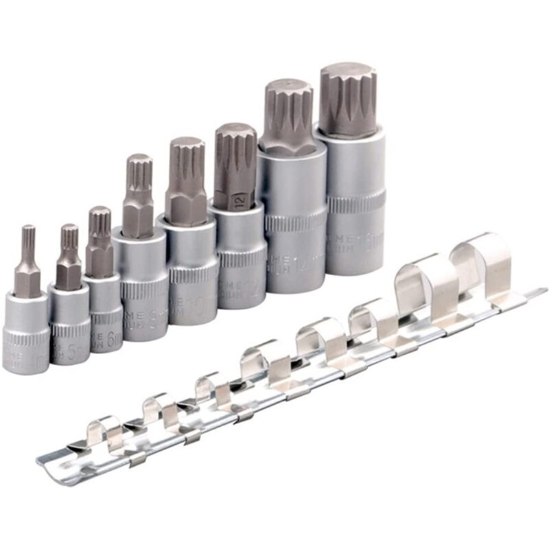 8 Pieces Torx Bit Socket Adapter 1/4" 3/8" 1/2" Drive Torque Spanner Ratchet Socket Wrench Stainless Steel Repair Tool
