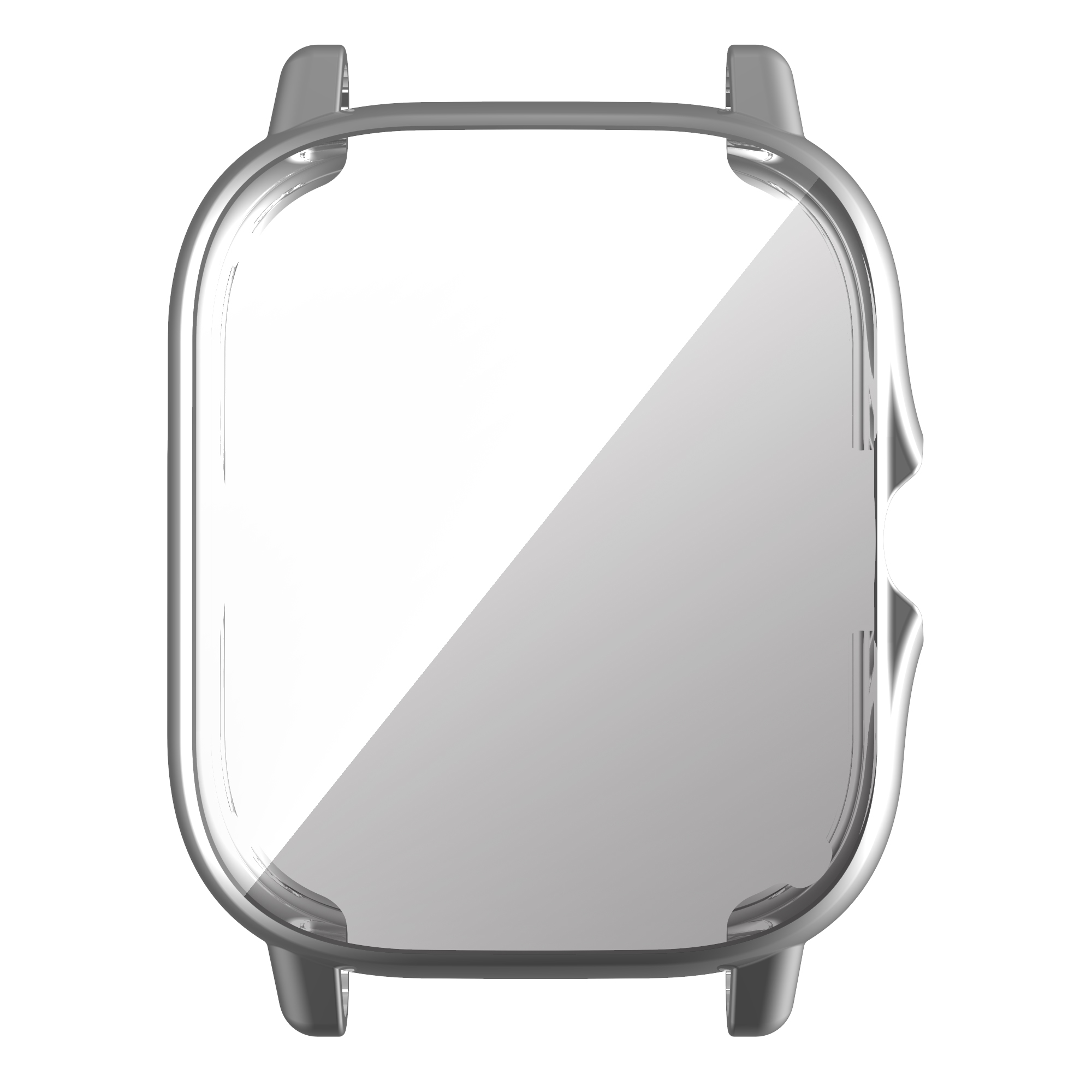 Funda protectora de TPU para Amazfit GTS 2/2e/3/4, funda protectora de pantalla para Huami Amazfit Bip U/GTS 2 Mini, carcasa protectora para reloj: L / Plata
